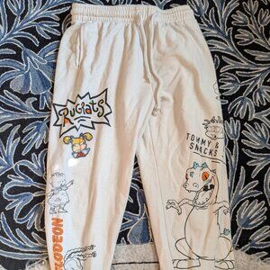 Nickelodean Vintage-Inspired Baby Daycare Rugrats Sweatpants Off White L